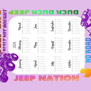 Tea Towel 2024 Calendar Purple Jeep