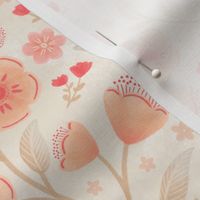 [regular] Peach Blossom and Birds — Pantone Color of the Year
