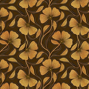 Golden Hour Floral Linocut