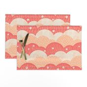Gently Clouds Garden - Peach Fuzz Pantone Color of the Year 2024