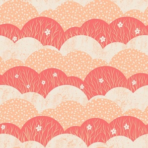 Gently Clouds Garden - Peach Fuzz Pantone Color of the Year 2024