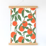 Linocut Block Print Oranges - Large Scale