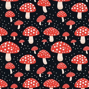 Amanita Muscaria Mushroom Pattern 