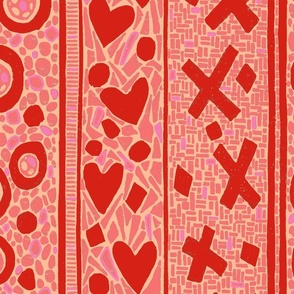 Love, Kisses & Hugs - Red Pinks & Peaches (large scale)