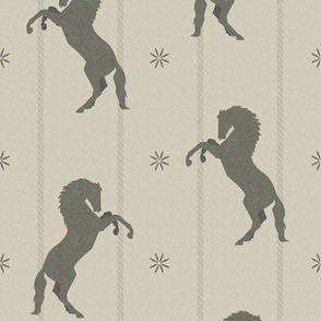 Mustangs Wild Horses | Desert Neutrals | Small  12" repeat |  Western Boho