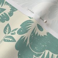 block-print green retro damask 