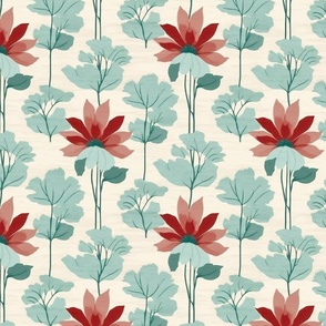 Eccentric Blooms: Quirky Florals in Seamless Hand-Painted style Pattern (4)