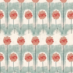 Whimsical Allure: Captivating Blooms in Vintage Modernism Pattern (5)