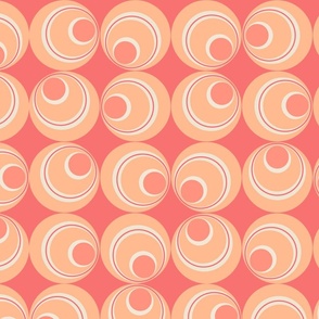 Retro Circles in a grid Peach fuzz 