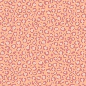 Leopard Spots Print - Ditsy Scale - Peach Blossom Spots and Peach Fuzz Background Animal Print soft pastel orange
