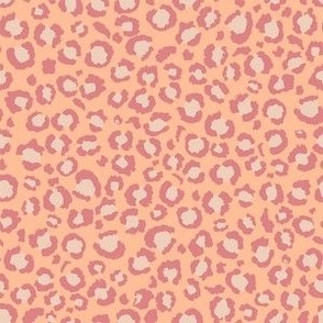 Leopard Spots Print - Small Scale - Peach Blossom Spots and Peach Fuzz Background Animal Print soft pastel orange
