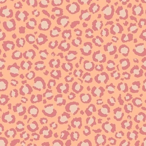 Leopard Spots Print - Medium Scale - Peach Blossom Spots and Peach Fuzz Background Animal Print soft pastel orange