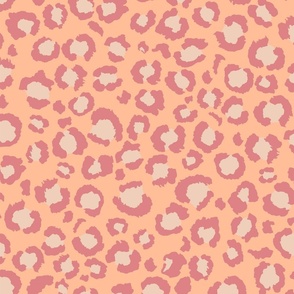Leopard Spots Print - Large Scale - Peach Blossom Spots and Peach Fuzz Background Animal Print soft pastel orange