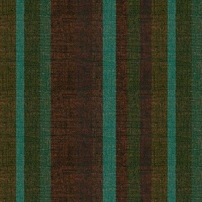 pantone peach fuzz hessian burlap textured coordinate stripes in moody blues,turquoise dark greys vertical 6” repeat