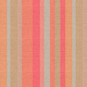 pantone peach fuzz hessian burlap textured stripes in grey, peach fuzz, ecru, buff, pale pink stripes vertical 6” repeat