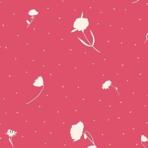 M-GATHERED IN BLOOM_LARGE_4A--poppies-daisies-cornflowers-floral-botanial-pink-cream-girls room