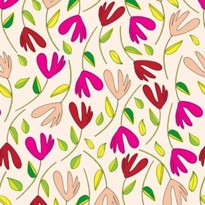 L-BRIGHTLY PICKED_LARGE_5A--floral-leaves-botanical-graphic-cute-scattered-coordinate-hot pink-red-green