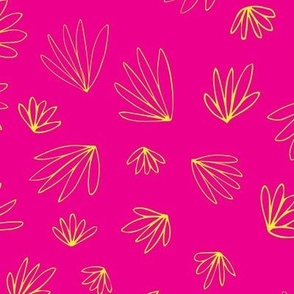 L-WHEN THE WIND BLOWS_LARGE_6A--floral-abstract-scattered-petals-botanical-pink-hot pink-yellow-girls room