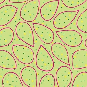 L-SWEET SEEDLING_LARGE_8A--floral-abstract-seeds-teardrop-cute-scattered-bright-pink-hot pink-green-