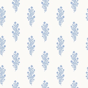 Medium - Julieta Floral Block Print - Blue White