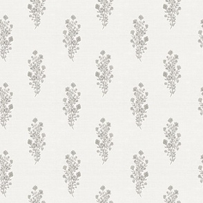 Medium - Julieta Floral Block Print - Grey Beige Texture