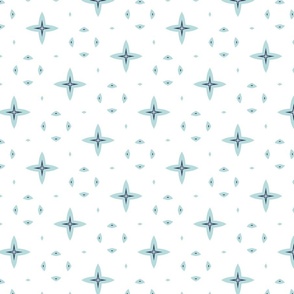 Mint Blue and Navy Blue Modern Stars