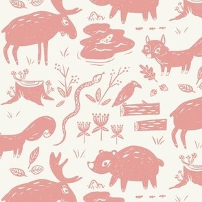 Woodland Animals (Pink)
