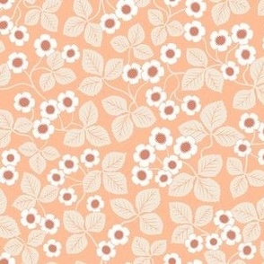 Cinquefoil flowers - Small Scale - Peach Fuzz Apricot White terracotta Strawberry - Floral Flowers