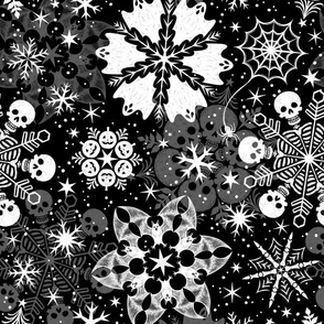 Spooky Snowflakes - Black