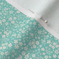 Agatha Ditsy Floral Mint Green white  SMALL 4X5 inch