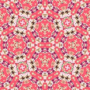 Fresh Blooms Coordinating Geometric Design, Hand-Painted Florals