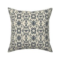 Welcoming Garden Bees and Flowers - Gunmetal Gray and Cream