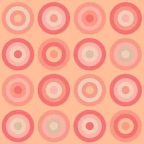 PAILLETTES Retro Vintage Geometric Concentric Circle Polka Orange Dots - Peach Fuzz - Pantone Color Of The Year 2024 - SMALL Scale - UnBlink Studio by Jackie Tahara