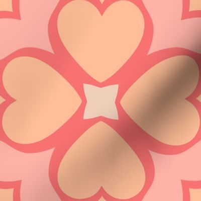 Hearts Galore // x-large print // 2024 Pantone Color of the Year - Peach Fuzz