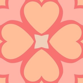 Hearts Galore // x-large print // 2024 Pantone Color of the Year - Peach Fuzz