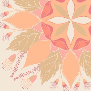 Peach Floral Mandala