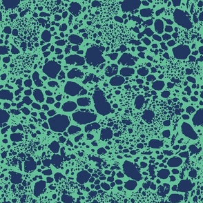 Abstract Animal Print Snakeskin - Mint Green and Navy Blue 