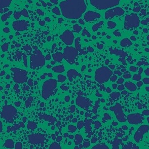 Abstract Animal Print Snakeskin - Kelly Green and Navy Blue