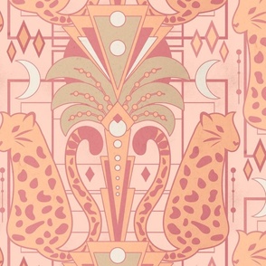 Pastel Art Deco Leopard Pattern