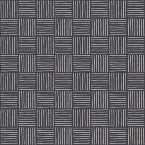 Mini Checker lines Charcoal gray MEDIUM 2x2 inch