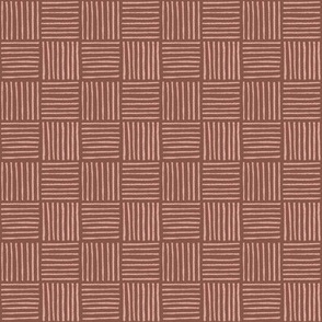 Mini Checker lines Coffee Brown MEDIUM 2x2 inch