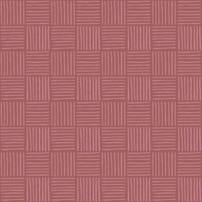 Mini Checker lines dark mauve rose MEDIUM 2x2 inch