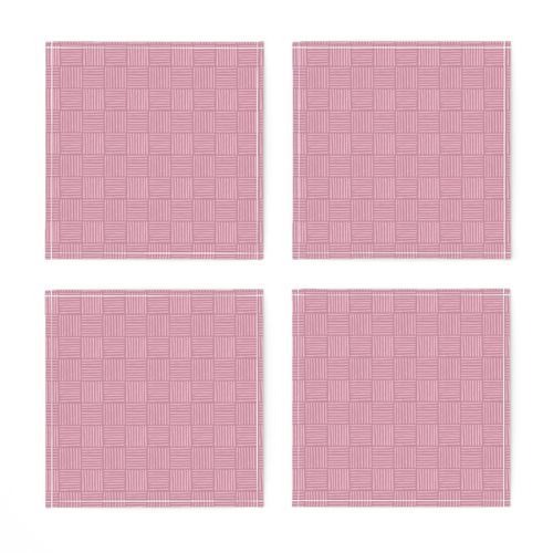 Mini Checker lines Dusty mauve pink MEDIUM 2x2 inch