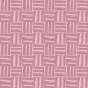 Mini Checker lines Dusty mauve pink MEDIUM 2x2 inch