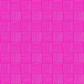 Mini Checker lines Hot pink  MEDIUM 2x2 inch