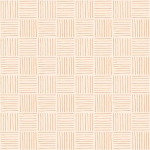 Mini Checker lines Ivory peach fuzz MEDIUM 2x2 inch
