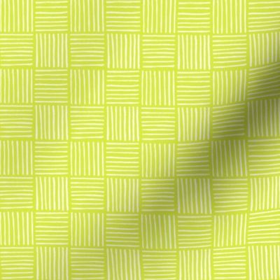 Mini Checker lines neon yellow MEDIUM 2x2 inch