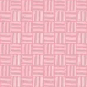 Mini Checker lines Pastel petal pink MEDIUM 2x2 inch