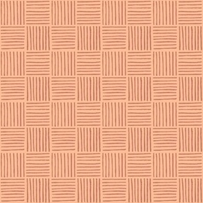 Mini Checker lines Peach Fuzz MEDIUM 2x2 inch
