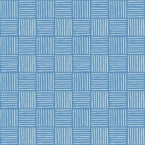 Mini Checker lines preppy blue MEDIUM 2x2 inch